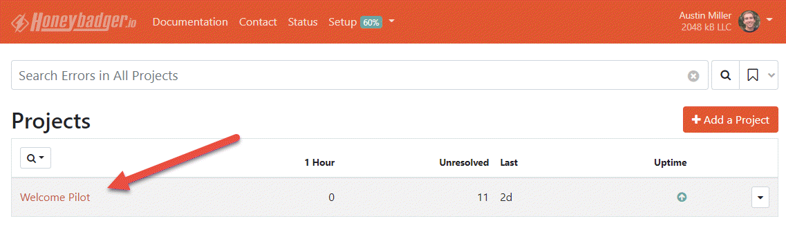  Honeybadger Dashboard